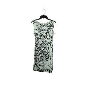 Diane von Furstenberg Silk Tie Waist Dress Size 8 Mint Green Abstract Print